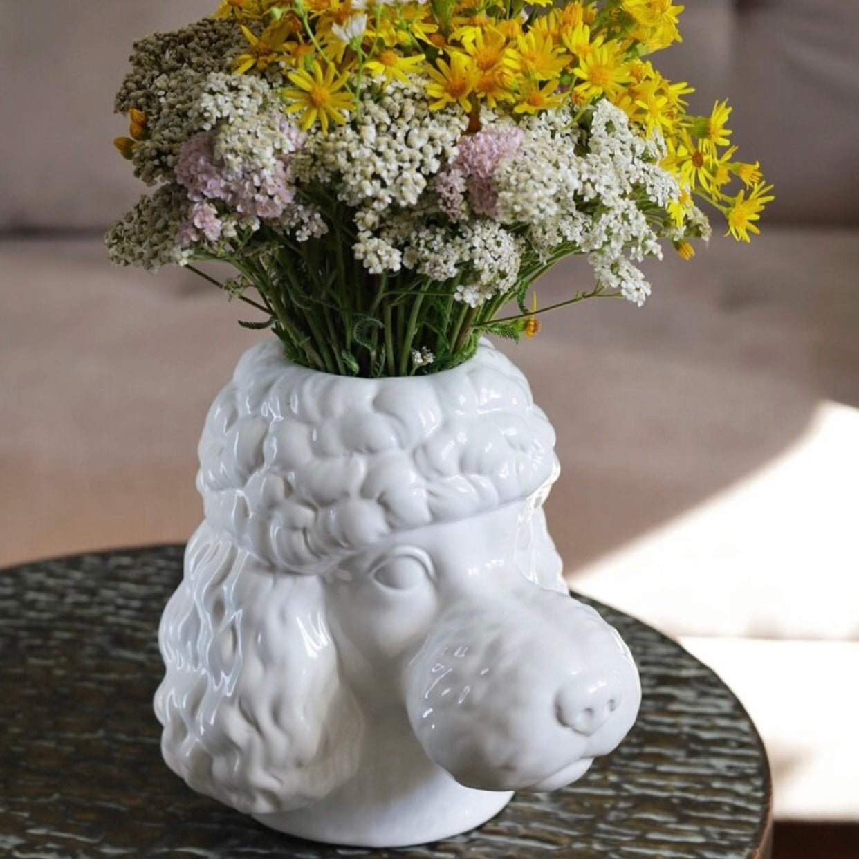 Vaso de Poodle em Cerâmica