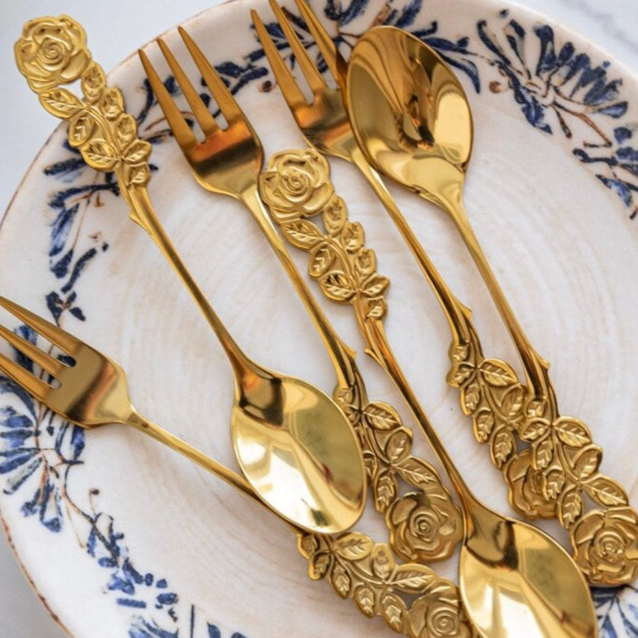 Talheres de Sobremesa Rose - Dourado