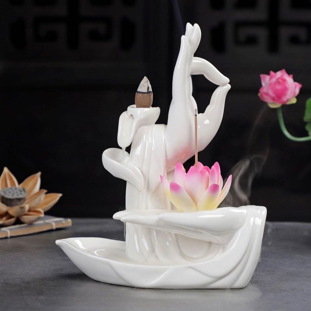 Cascata de Incenso Mãos de Buda + Flor de Lotus