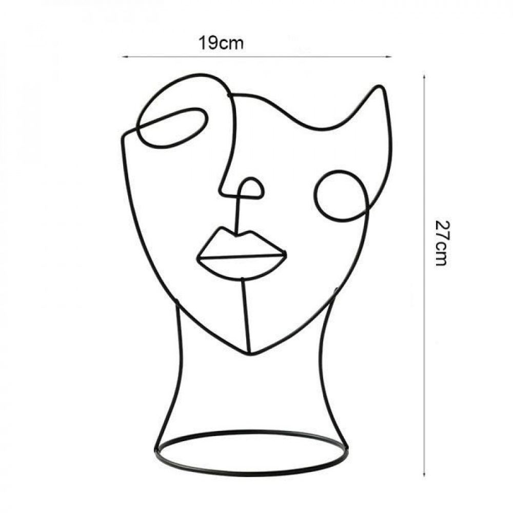 Escultura Abstrata Facial de Ferro