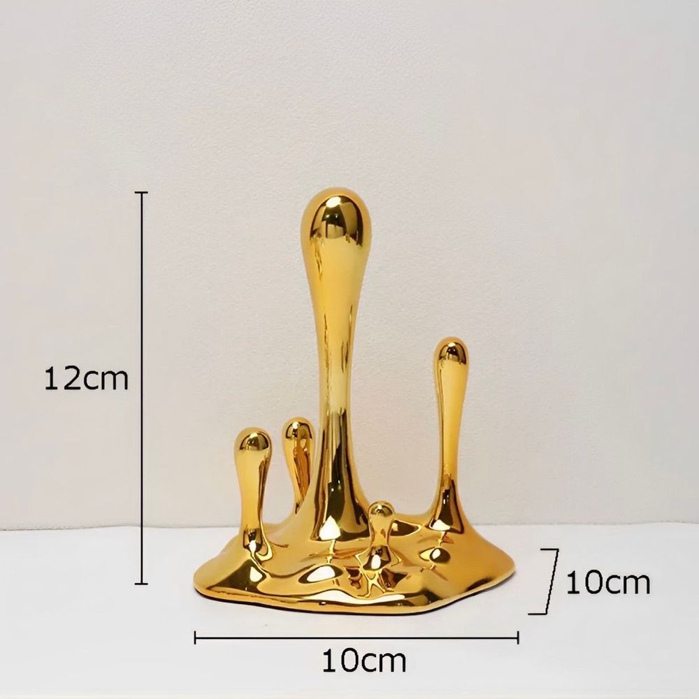 Escultura Gotas de Ouro em Resina