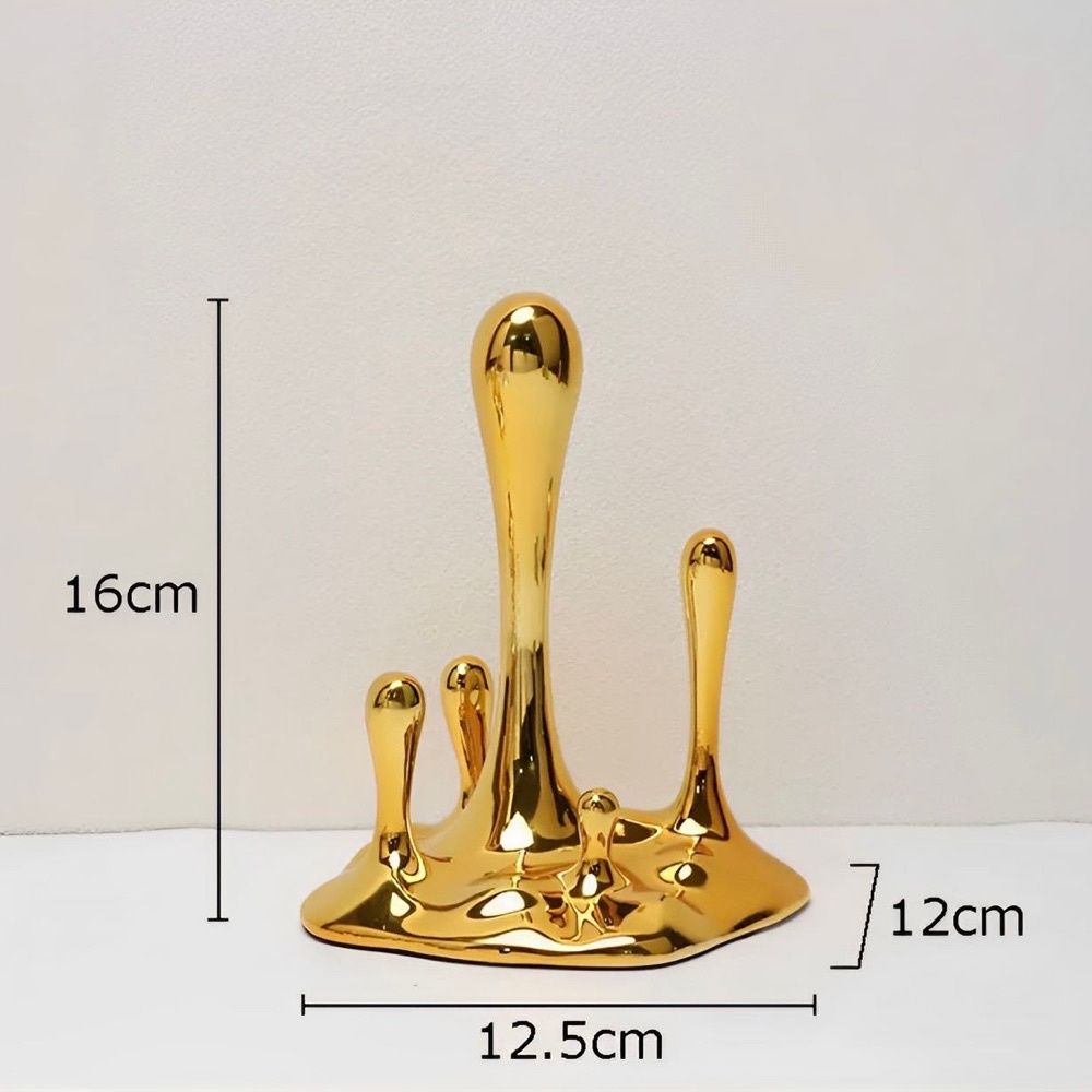 Escultura Gotas de Ouro em Resina
