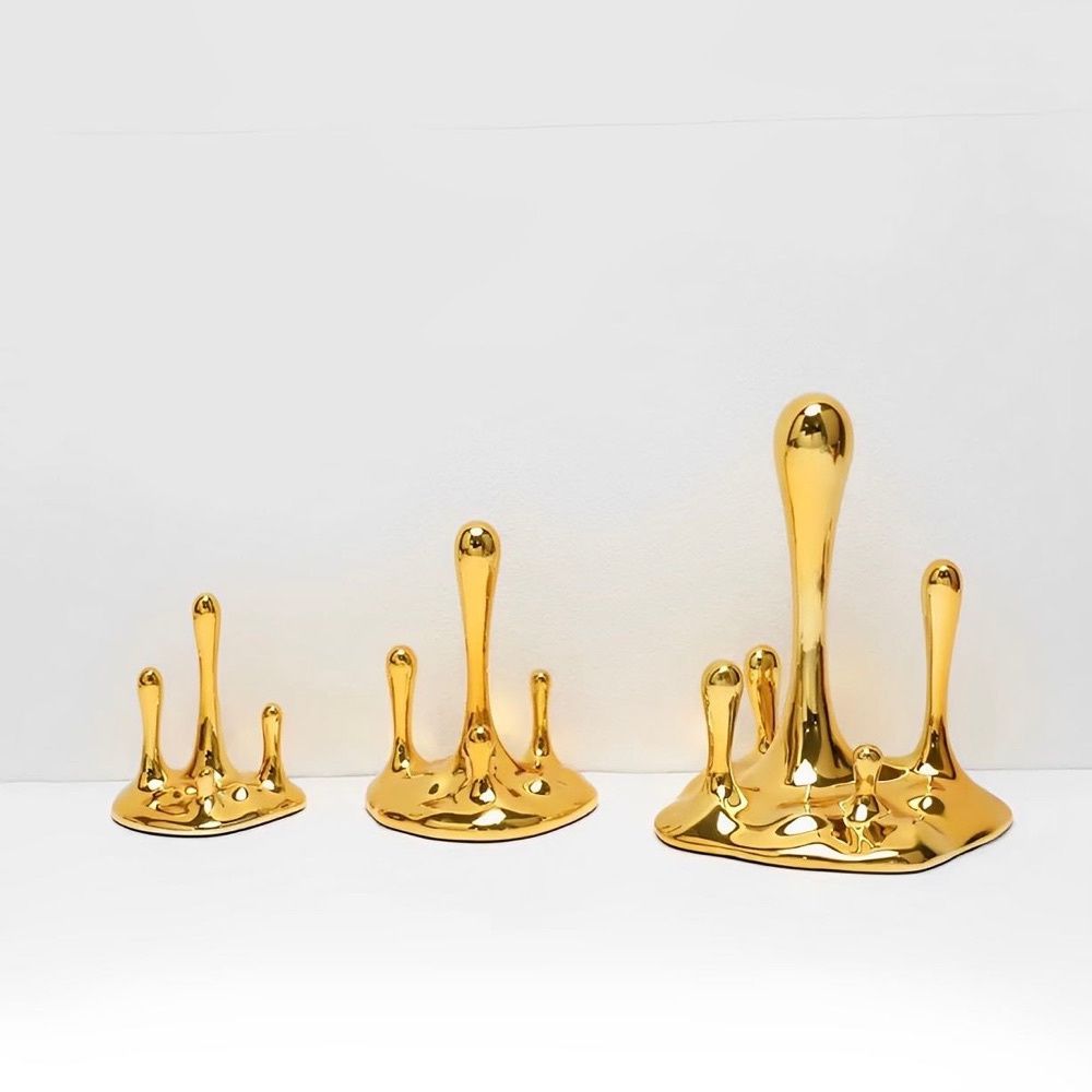 Escultura Gotas de Ouro em Resina