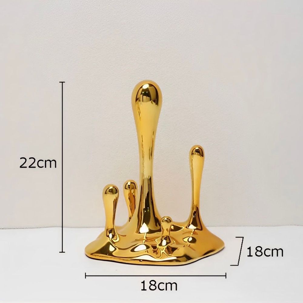 Escultura Gotas de Ouro em Resina