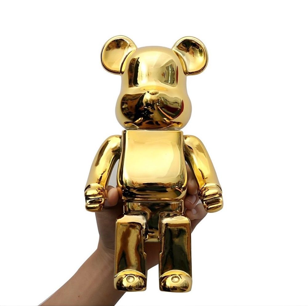 Estátua Boneco Bearbrick Dourado
