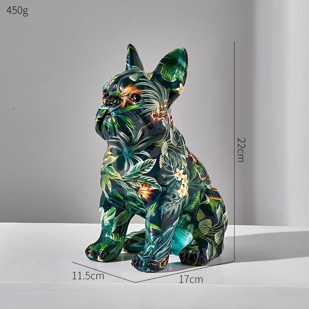 Estátua Bulldog Grafite