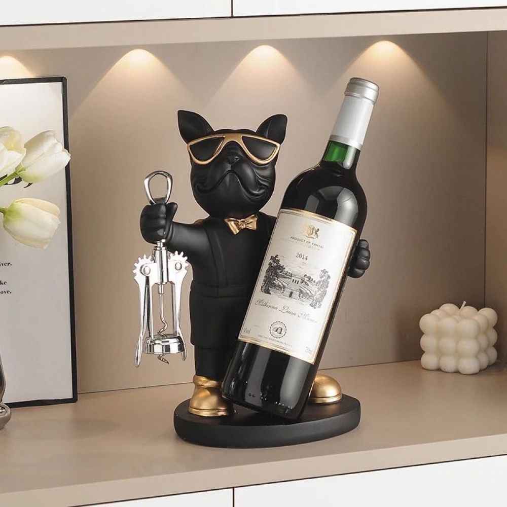 Estátua Bulldog Porta-Vinho