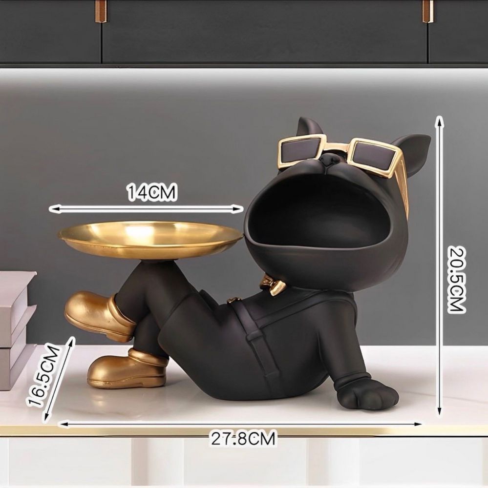Estátua Bulldog Relaxado - Boca Aberta