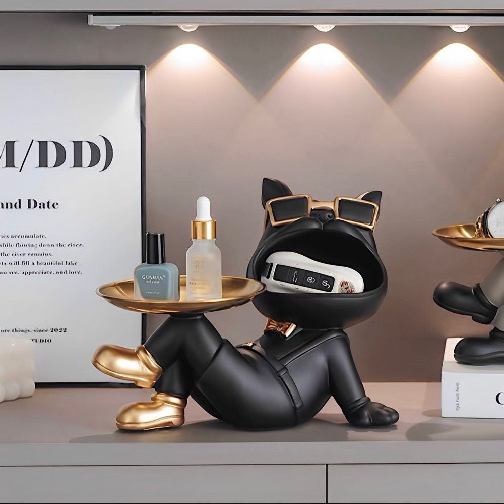 Estátua Bulldog Relaxado - Boca Aberta