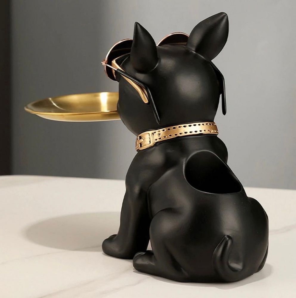 Estátua Bulldog Sentado - Mordendo Bandeja (10 avaliações)