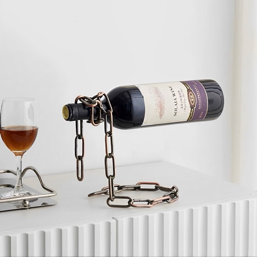 Porta Vinho Corrente Flutuante de Ferro