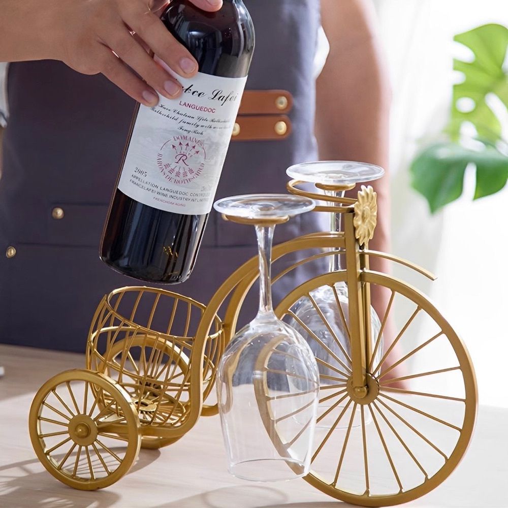 Suporte de Vinho Retrô de Ferro