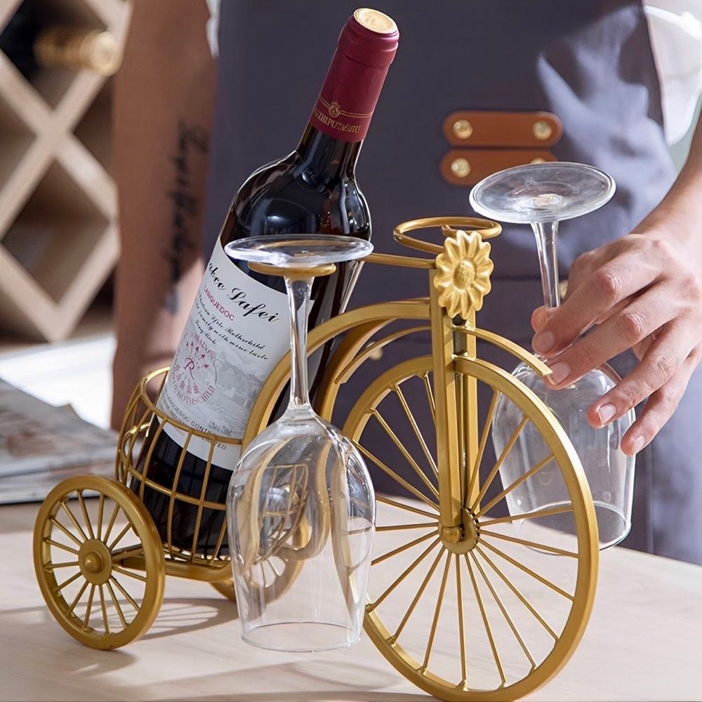 Suporte de Vinho Retrô de Ferro