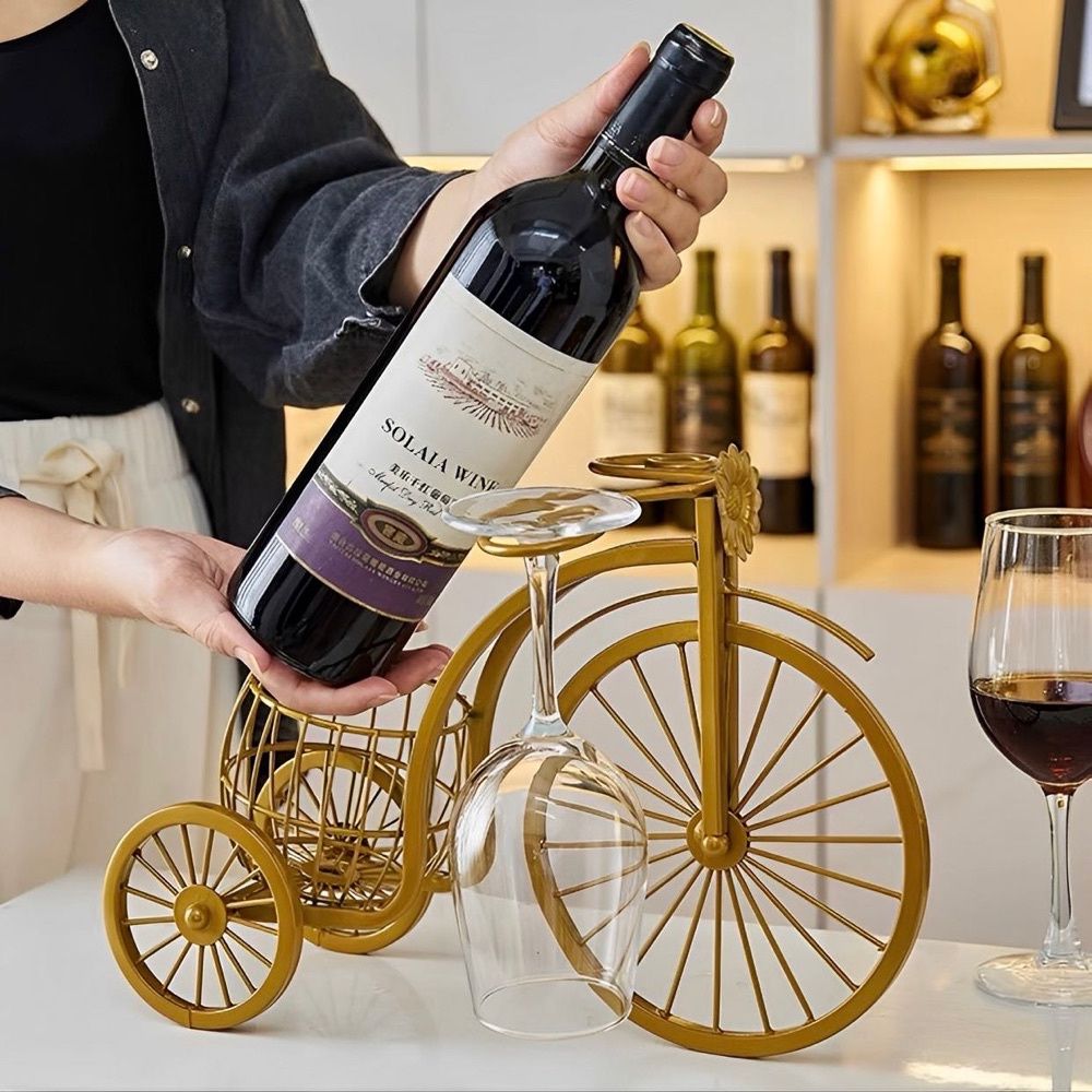 Suporte de Vinho Retrô de Ferro
