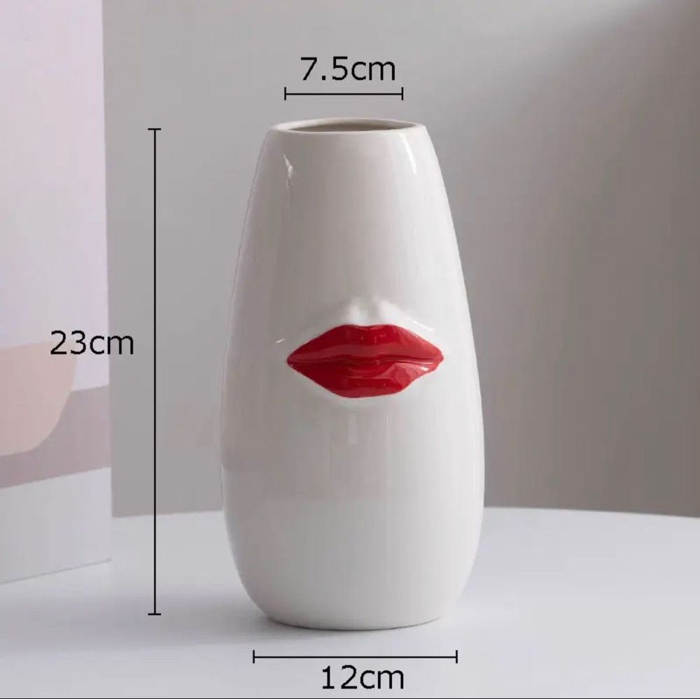Vaso Lábios de Cerâmica