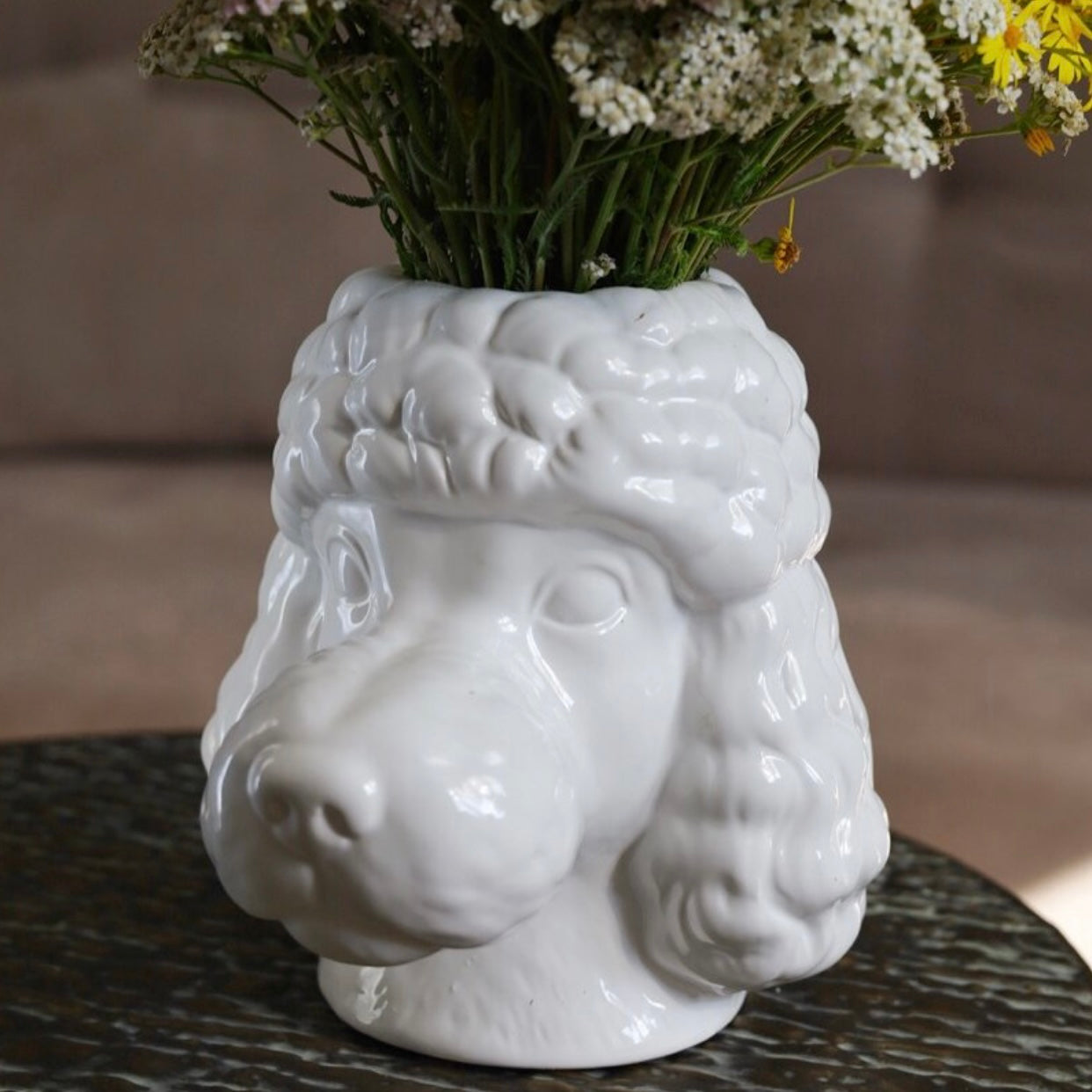 Vaso de Poodle em Cerâmica