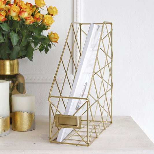 Suporte de Livros Dourado de Metal