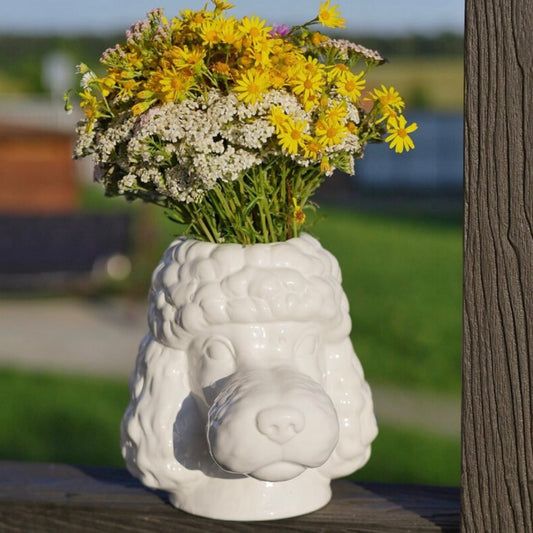 Vaso de Poodle em Cerâmica