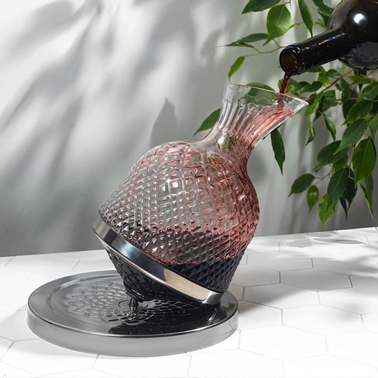 Decantador de Vinho Giratório de Vidro