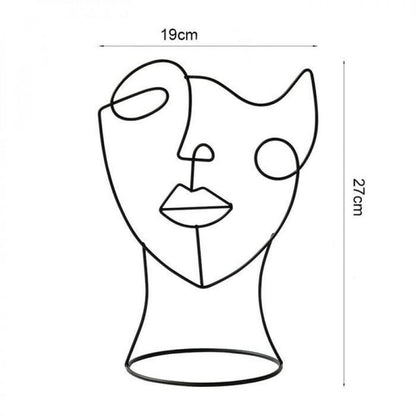 Escultura Abstrata Facial de Ferro