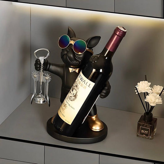 Estátua Bulldog Porta-Vinho