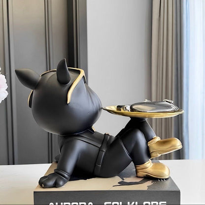 Estátua Bulldog Relaxado - Boca Aberta