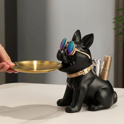 Estátua Bulldog Sentado - Mordendo Bandeja (10 avaliações)