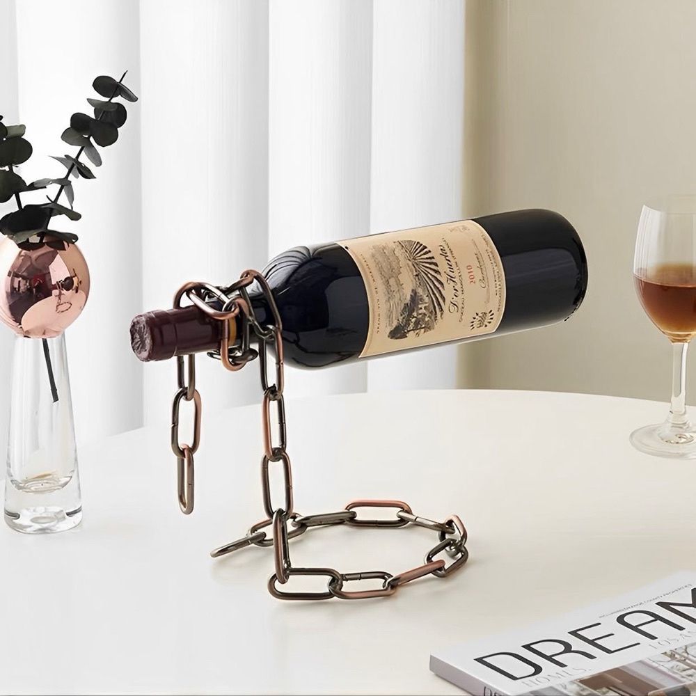 Porta Vinho Corrente Flutuante de Ferro